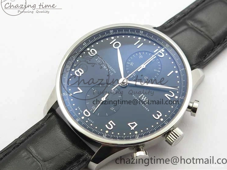 MIROTIME 0325 Portuguese Chrono IW371609 ZF 1:1 Best Edition Black Dial on Black Leather Strap A SmartChoice 7100